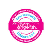 Swim Angelfish, swim whispers certified 2019. Autism, anxiety, physical, delays, motor, sensory, trauma, discomfort